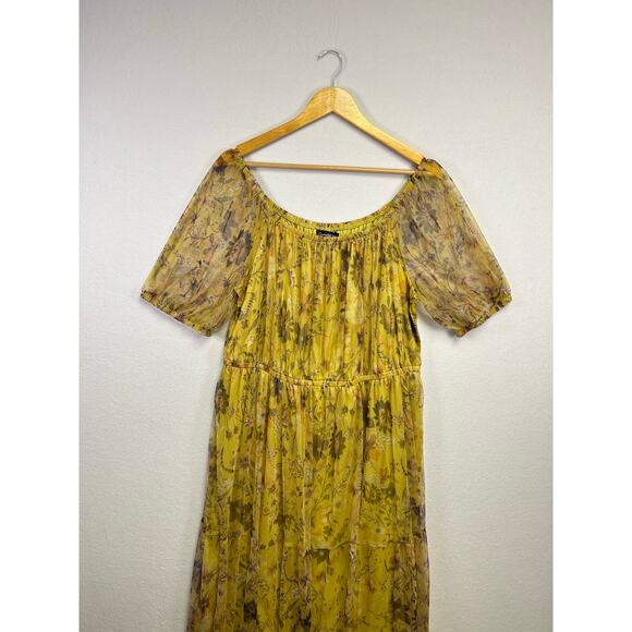 Candalite Woman’s yellow floral off the shoulder maxi dress 3X - Picture 6 of 6